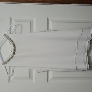 White Statement Blouse Rhinestones, Beading and Pearls